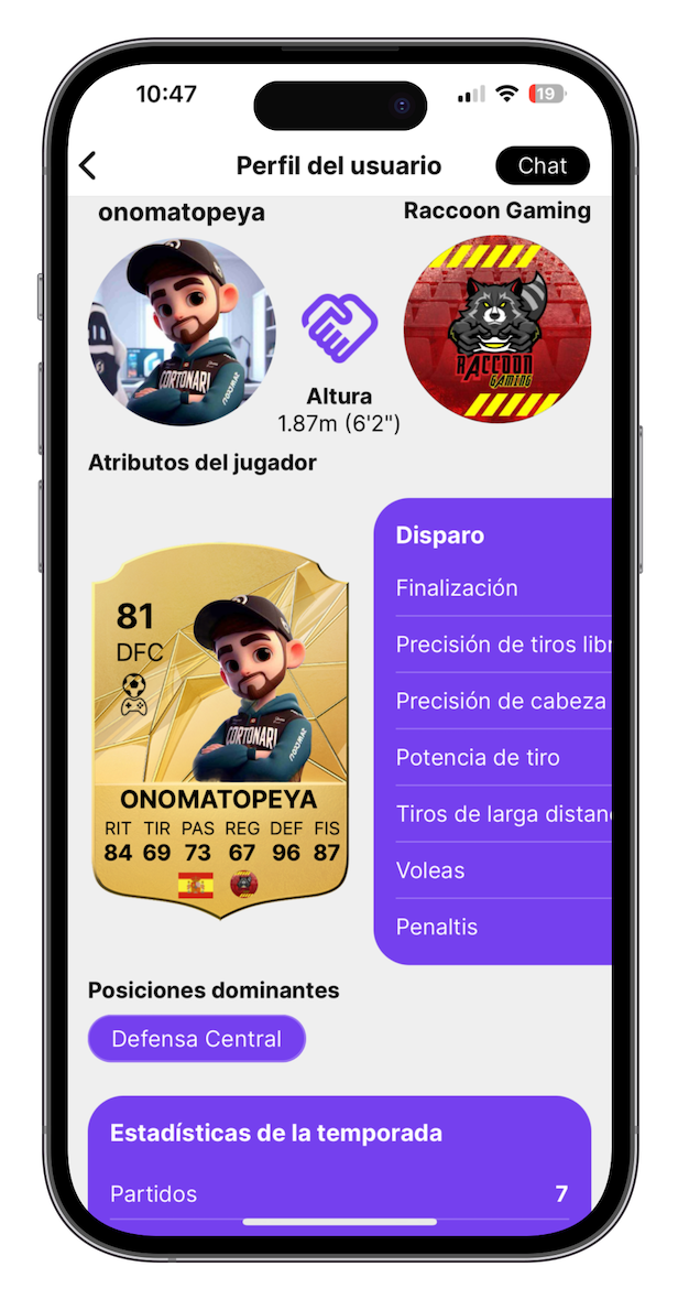 Estadístiques i resultats de clubs i jugadors
