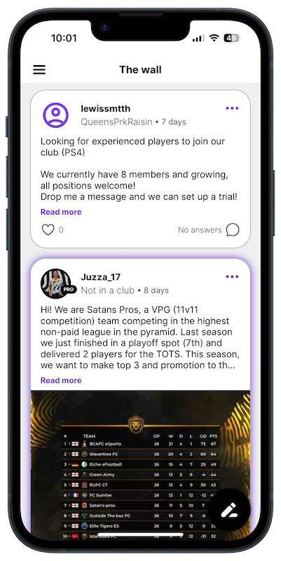 Post and read news in a public thread