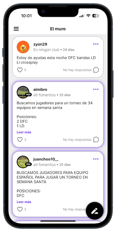 Publica i llegeix noticies en un fil públic