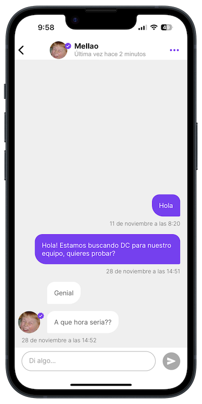 Xatea amb el tu club o amb qualsevol altre jugador